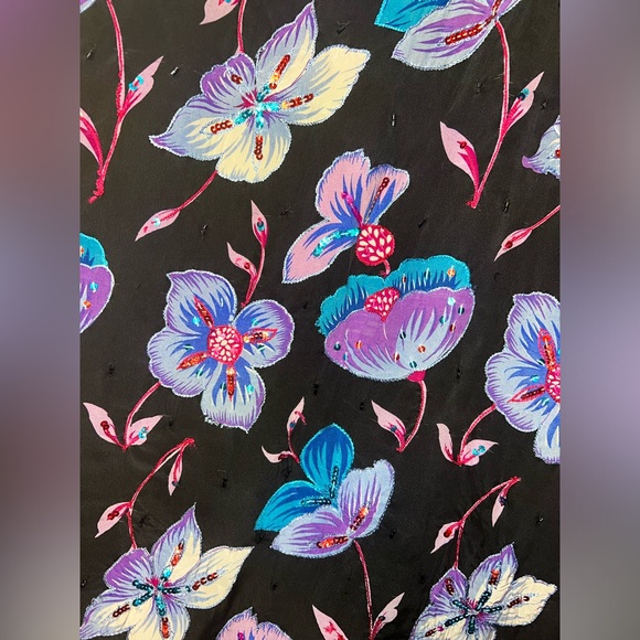 Vintage MUNA COUTURE Custom Made Beaded Lined Fully Silk Dress Sz 16-18 - Picture 4 of 10